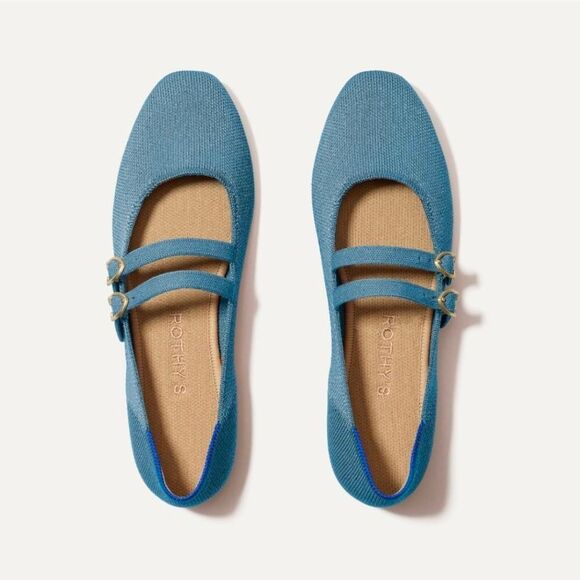 Rothy's The Double Buckle Mary Jane - Sky Size 10 NWOB - Picture 1 of 10
